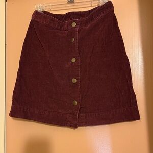 Dark red corduroy skirt